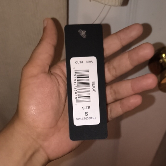 NWT bebe | Chic Long Sleeve Beige Dress - Picture 3 of 4